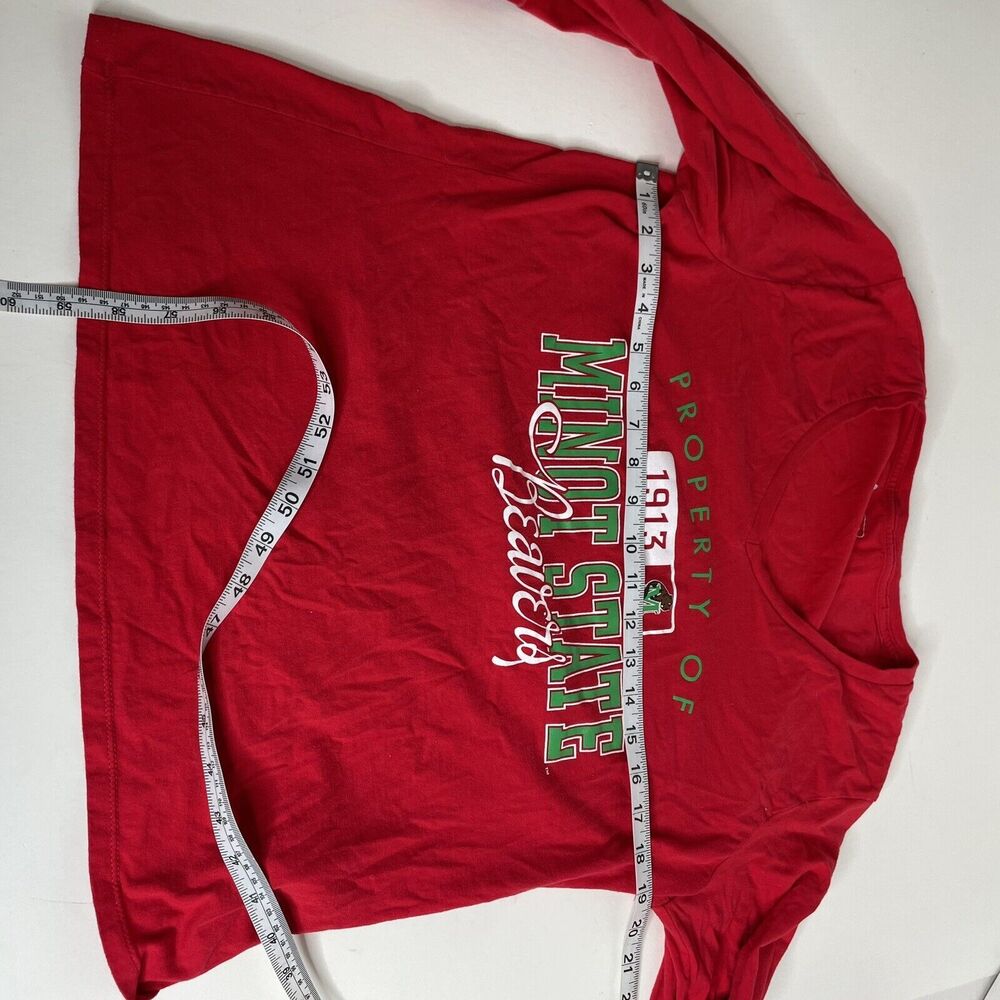 Minot State Beavers Womens V-Neck Long Sleeve Shirt, Red, Large, Russell - Picture 7 of 9
